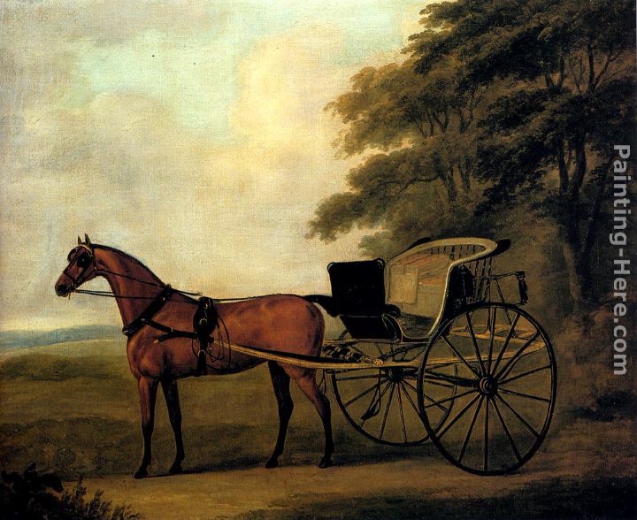 A Horse And Carriage In A Landscape painting - John Nost Sartorius A Horse And Carriage In A Landscape art painting
